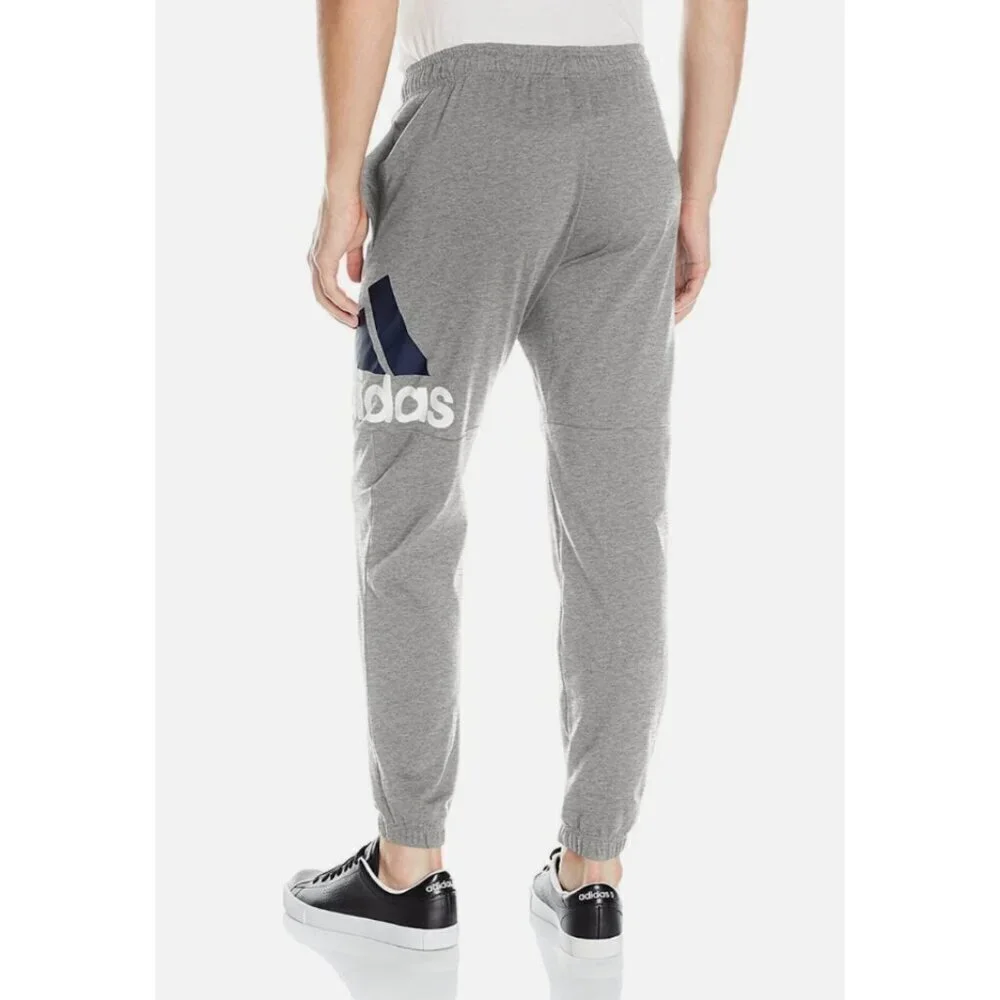 Adidas Essentials Performance Men's Jogger Logo Pants Size Medium Grey Pull on